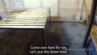 Fake cop fucks sexy busty robber babe