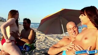 Precious hot chicks Kobi and Gina show their rounded tits 