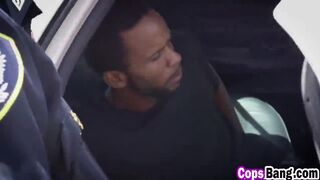 Big tits female cops riding outdoor threesome