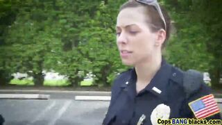 Arrested black guy fucking cop threesome interracial