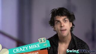 Reality show group bisexual babes swing party