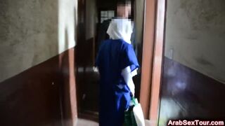 Innocent-looking Arab babe fucks complete stranger in hotel room