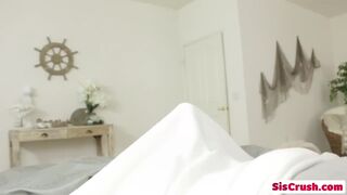 Kinky blonde sister Velvet Rain wants that dick deep inside pink pussy