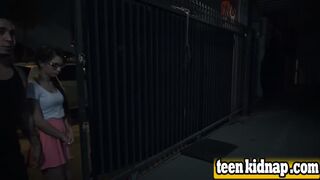 Innocent brunette teen hardcore public night sex