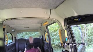 Bent over amateur bangs fake taxi driver outdoor
