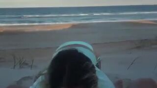 Beach facial for my my cum thristy wife