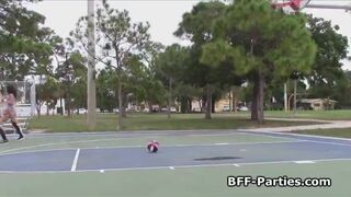 Three basketball babes licking pussy