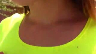 Cute GF Rayna Rose Blows Her Hung BF Outdoors