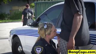 Huge breast police woman forcibly fucked by big black cock at her mobile car
