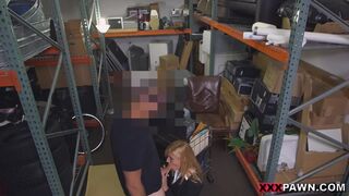Hot blonde milf railed in storage room of the pawnshop