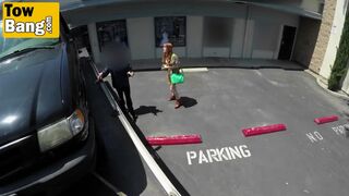 Young ginger grabs massive dick and puts it in her mouth