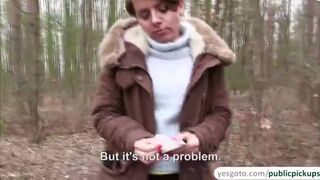 Charming beauty Sasha Zima loves outdoor fuck for cash