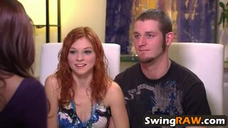 Group amateur orgy swinger reality show blowjob