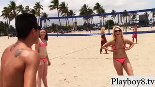 Teen besties show off ass and pussy screwed outdoors
