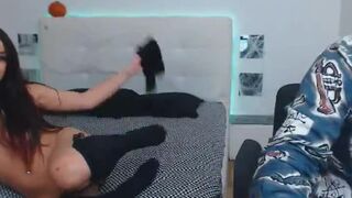 Teen sucking dick and getting fucked hard