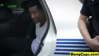 Black stud threesome busty female cops outdoor