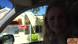 Stranded Staci Carr blowjobs a nice dudes enormous cock