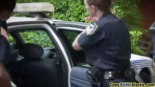 Black guy forced by cops into threesome outdoors