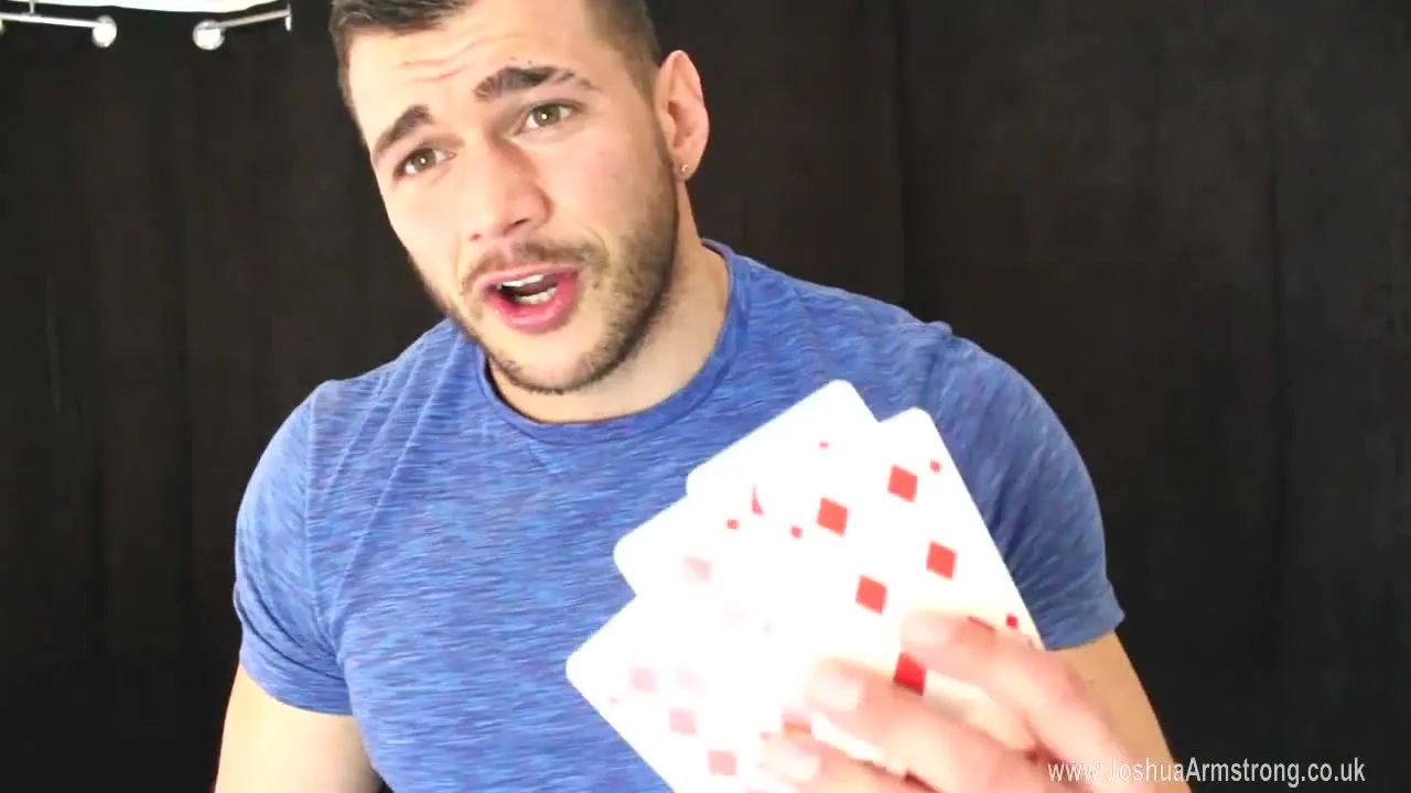 Cocky Muscle Guy Plays Strip Poker While Wanking