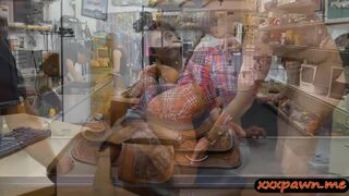 Texas cowgirl anal fucked by pawn dude in the backroom