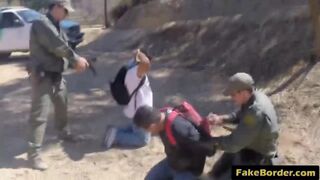 Magnificent Latina slut banged hard outdoor on the border by a patrol guy