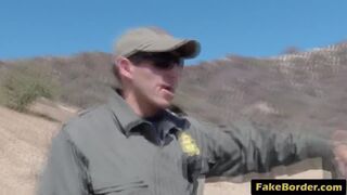 Border guards fills blonde teen pussy in doggy