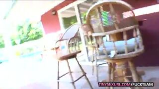 Three kinky ladies fucked by white and black cocks outdoors