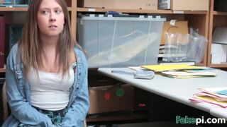 Cute shoplifter Brooke Bliss gets fucked hard as a punishment