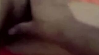 Dark haired Arab girlfriend blows cock in bedroom