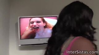 Ebony babe Jezabel Vessir gives glory hole blowjob