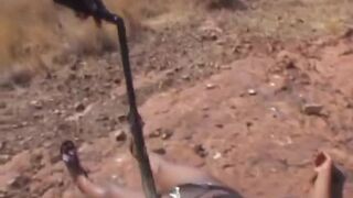 African slave bitch gets whipped outdoors