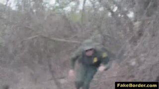 Slutty Latina babe fucked by fake border patrol agent