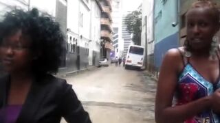 Busty African lesbians eating shaved pussies
