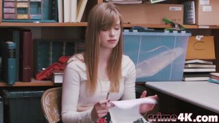 Lovely blonde college babe paid crime with massive orgasm