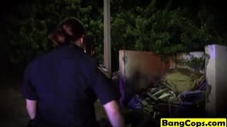 Homie makes two busty bitches in police uniforms cum numerous times