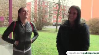 Euro teen Eveline Dellai makes cash from fucking a stranger