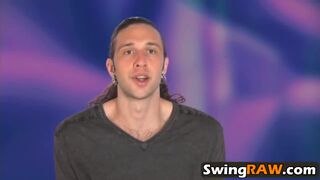Horny couple joining a reality show with other swingers