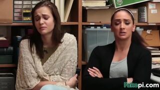 Pretty milf scolding small tits stepdaughter for shop lifting corset lingerie