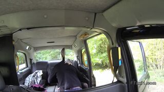 Blonde licking arse to British fake cab driver