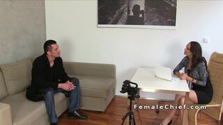 Slim and tight female agent got fucked