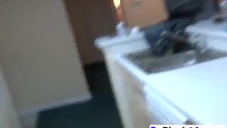 Stephine Reigins welcome newly met BBC friend at her shower room for casual fucking