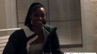 Hot blowjob and handjob done by a hot ebony babe