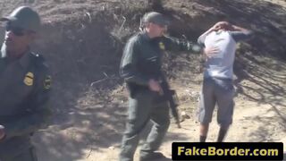 Border patrol agent buries dick into latina's tight cunt