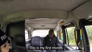 Big black cock into blonde cab driver