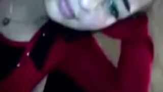 Busty Arab girlfriend gives blowjob to boyfriend