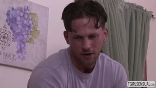Stunning TS girl Sunday Valentina gets her ass ripped by Roman Todd fat cock