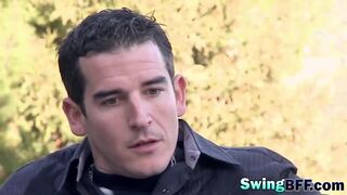 Tattooed studs and babes fucking each others in a reality show