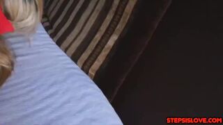 Blindfolded stepsis Tiffany Watson get two dick surprise