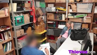 Blonde Teen Thief Takes Cock From Behind In Office