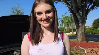 Stranded slut Maya Kendricks fucks for a free ride